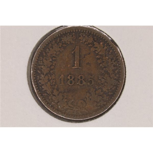 1885 AUSTRIA  COPPER 1 KRUEZER