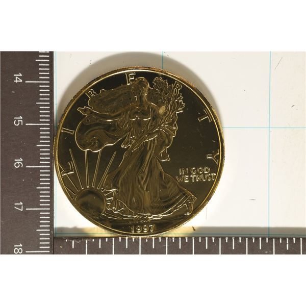 GOLD ENHANCED 1997 AMERICAN SILVER EAGLE BU