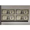 Image 1 : 4-CRISP UNC 1957 $1 SILVER CERTIFICATES WITH
