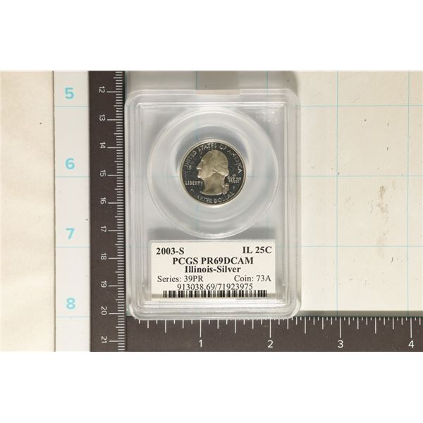 2003-S SILVER ILLINOIS QUARTER PCGS PR69 DCAM