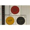 Image 2 : 3 VINTAGE CLAY CASINO CHIPS "FLB" POSSIBLY FROM