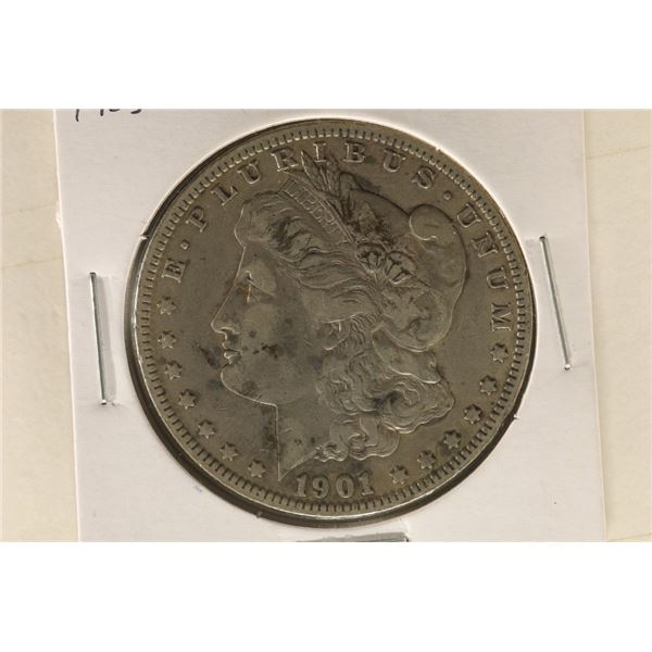 1901-O MORGAN SILVER DOLLAR SCRATCHED ON