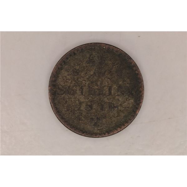 1870 NORWAY 2 SKILLING COIN .0121 OZ. ASW