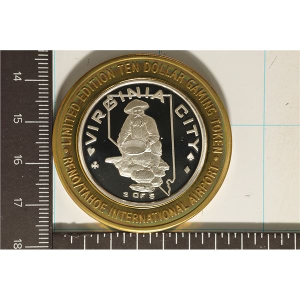 CASINO $10 SILVER TOKEN (UNC) RENO TAHOE AIRPORT