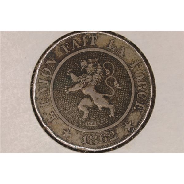 1862 BELGIUM 10 CENTIMES