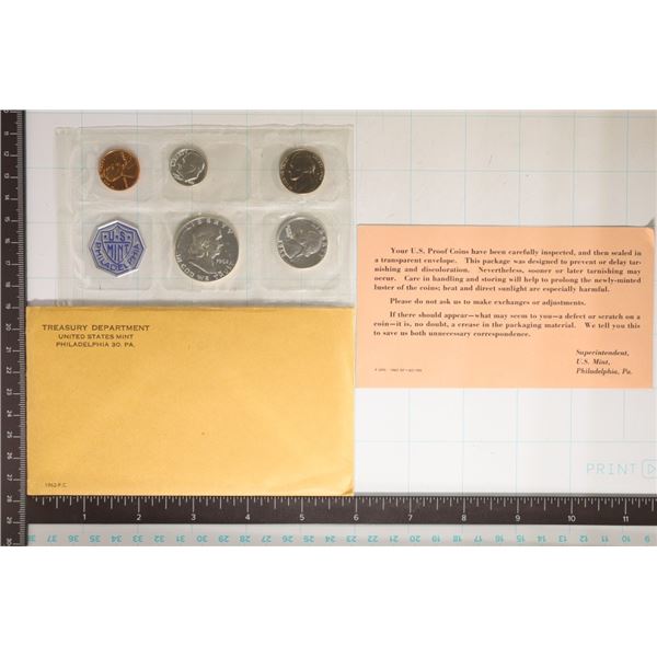 1962 US SILVER PROOF SET (WITH ENVELOPE)