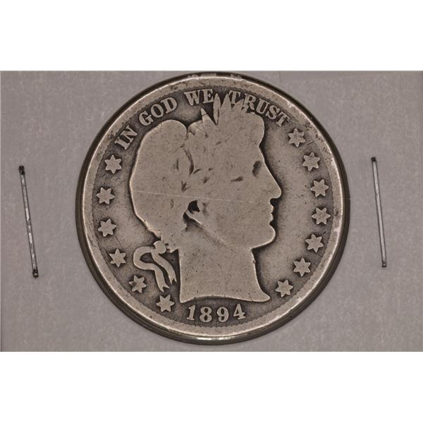 1894-O SILVER BARBER HALF DOLLAR