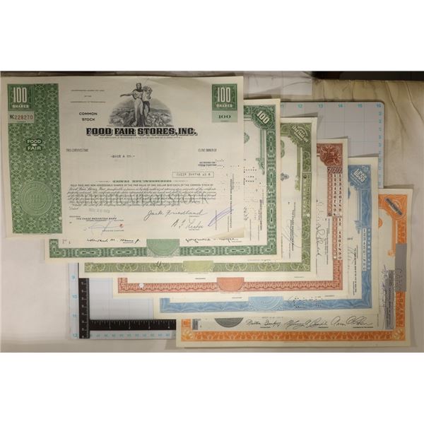 6-VINTAGE STOCK CERTIFICATES: KINGS DEPT. STORES,