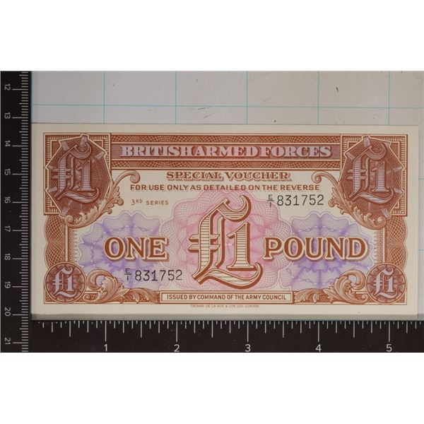 CRISP UNC BRITISH ARMED FORCES 1 POUND SPECIAL