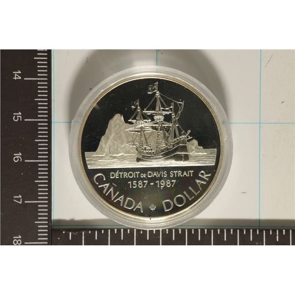 1987 CANADA DAVIS STRAIT PROOF SILVER DOLLAR