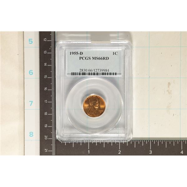 1955-D LINCOLN WHEAT CENT PCGS MS66RD