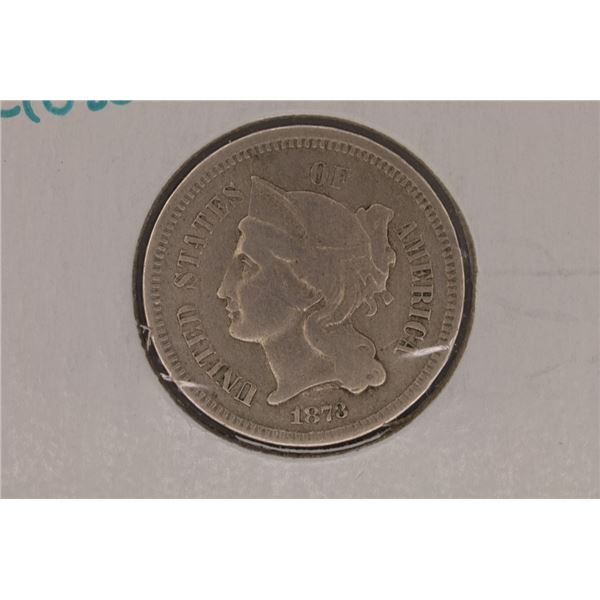 1873 US 3 CENT "NICKEL" CLOSED 3