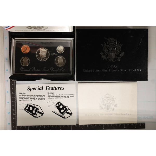 1992 US SILVER PREMIER PROOF SET (WITH BOX) AND