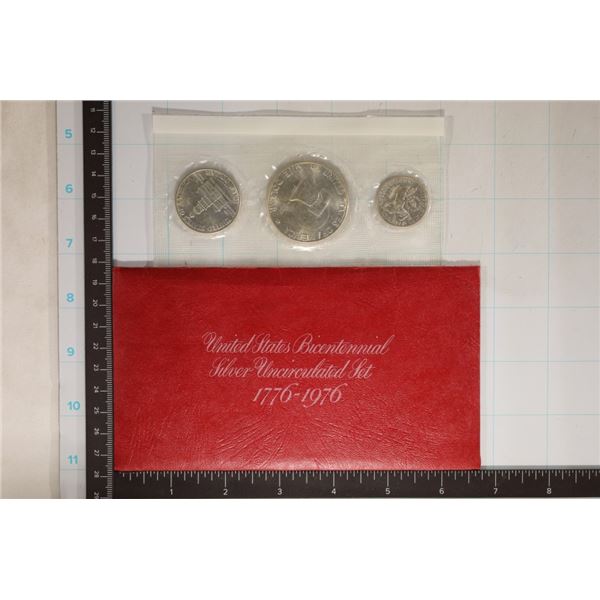 1976-S US SILVER BICENTENNIAL 3 COIN SET IN
