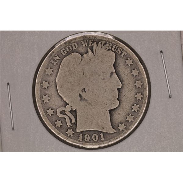 1901-O SILVER BARBER HALF DOLLAR