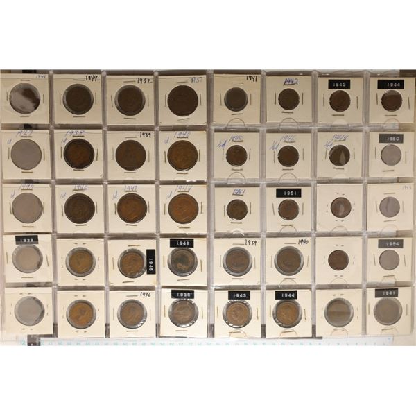 40-GREAT BRITAIN COINS: FROM FARTHINGS, 1/2