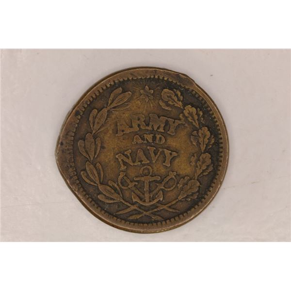 CIVIL WAR TOKEN ARMY AND NAVY THE FEDERAL UNION