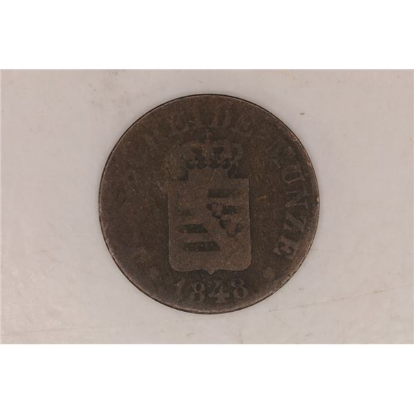 1848 GERMAN SAXONY SILVER 1/2 NEU GROSCHEN .0078
