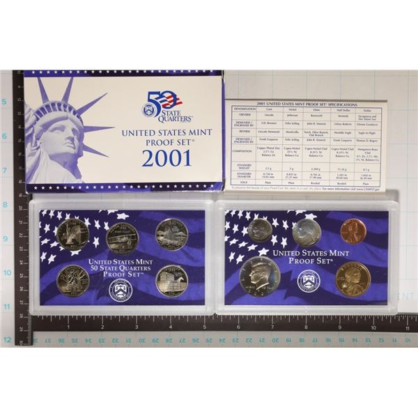 2001 US PROOF SET (WITH BOX) & WITH CERTIFICATE