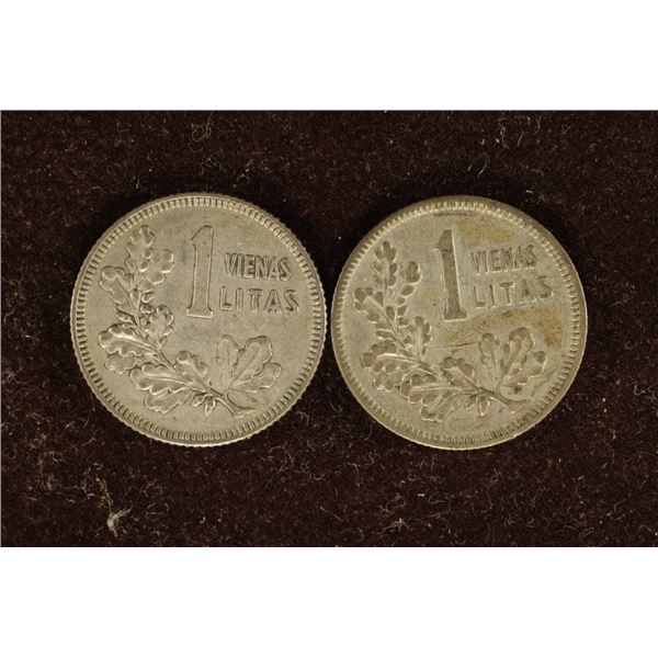 2-SILVER LITHOANIA 1 LITAS: .0868 OZ. ASW TOTAL