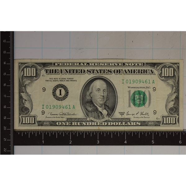 1969-C US $100 GREEN SEAL FRN I01909461A