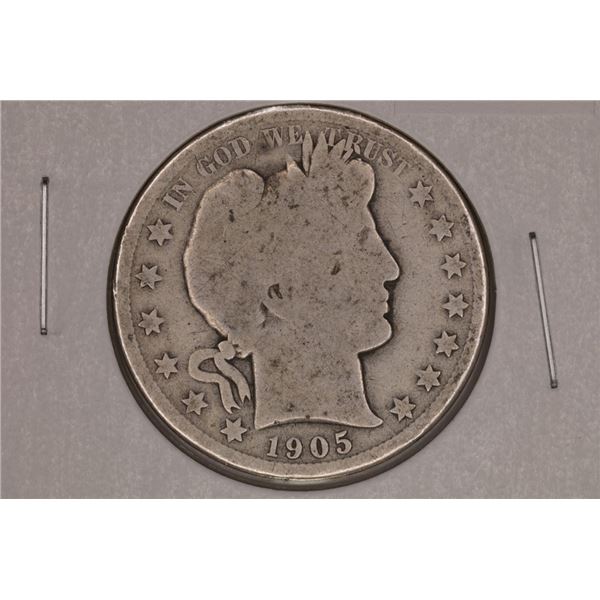 1905-O SILVER BARBER HALF DOLLAR