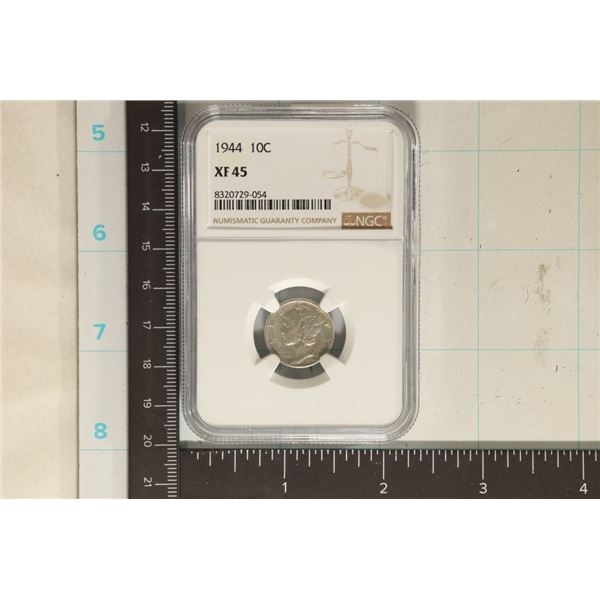1944 SILVER MERCURY DIME NGC XF45
