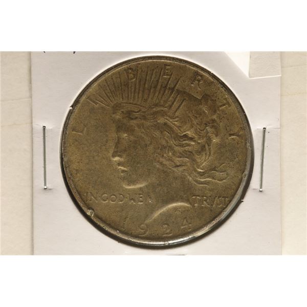 1924 PEACE SILVER DOLLAR TONED