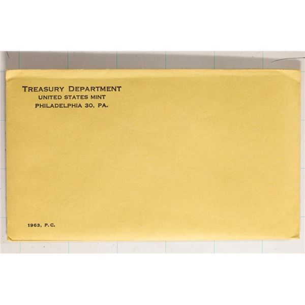 SEALED 1963 US SILVER PROOF SET WITH ENVELOPE