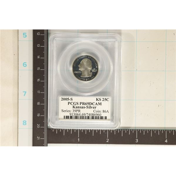 2005-S SILVER KANSAS QUARTER PCGS PR69 DCAM