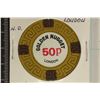 Image 1 : 50 PENCE GOLDEN NUGGET, LONDON CLAY CASINO CHIP.