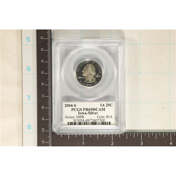 2004-S SILVER IOWA QUARTER PCGS PR69 DCAM