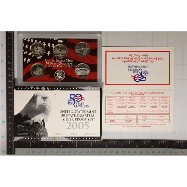2005 SILVER US 50 STATE QUARTERS PROOF SET
