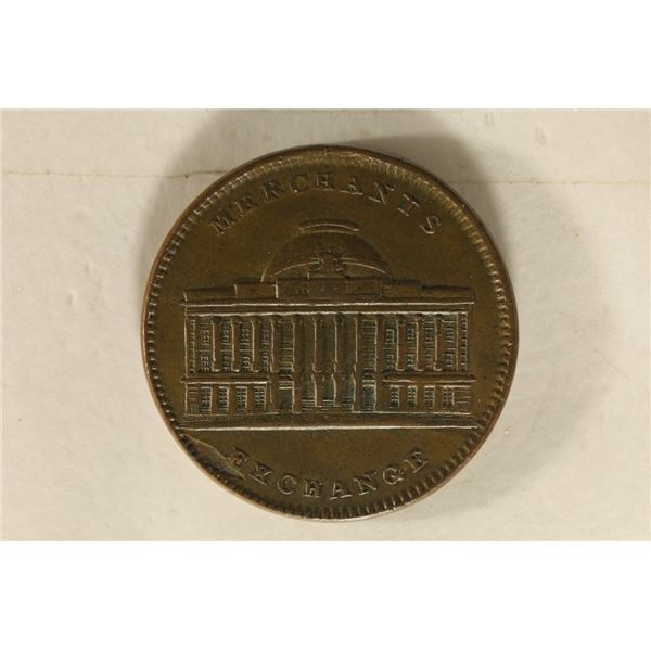 1837 HARD TIMES TOKEN "MERCHANTS EXCHANGE" NEW