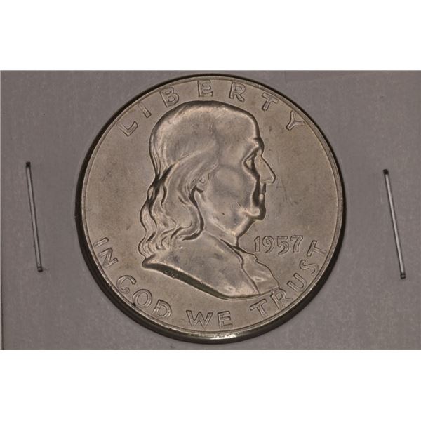 1957 SILVER FRANKLIN HALF DOLLAR UNC