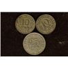 Image 1 : 3 DENMARK SILVER COINS: 1907-10 ORE, 1911-10 ORE
