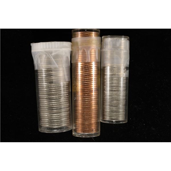 3 CANADA ROLLS OF COINS: $5 ROLL OF 1968-1989,
