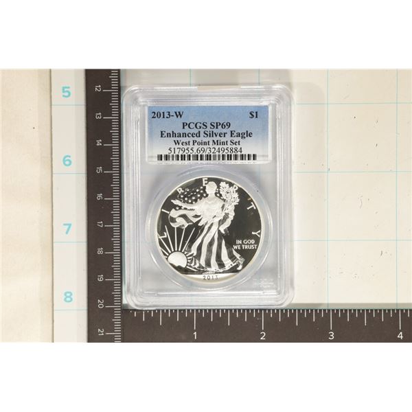 2013-W ENHANCED AMERICAN SILVER EAGLE PCGS SP69