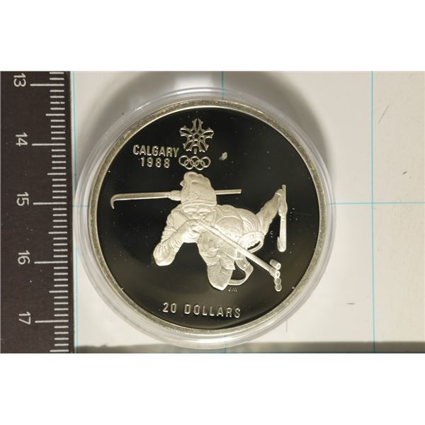 1986 CANADA $20 SILVER PROOF CALGARY 1988 OLYMPIC