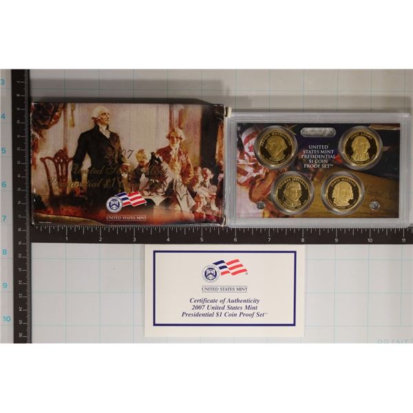 2007 US PRESIDENTIAL DOLLAR 4 COIN PF SET IN BOX