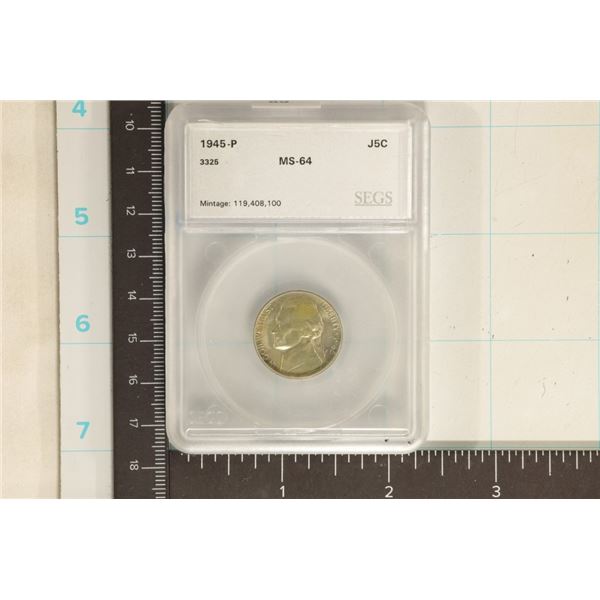 1945-P 35% SILVER JEFFERSON WAR NICKEL