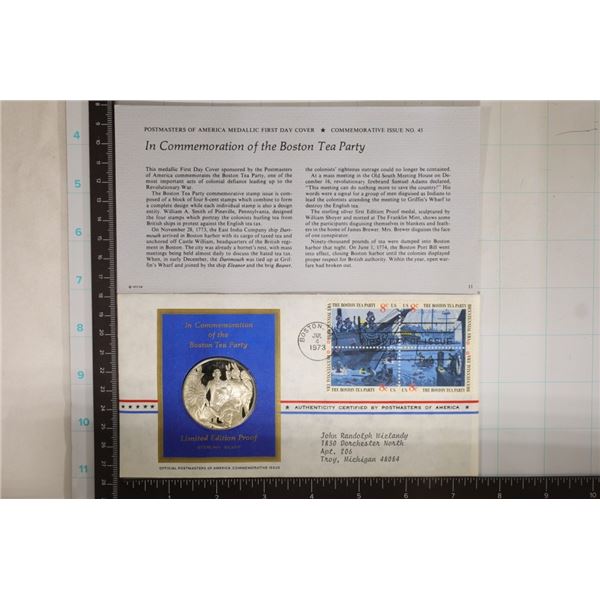 .8 OZ PROOF STERLING SILVER ROUND IN FDC.  IN