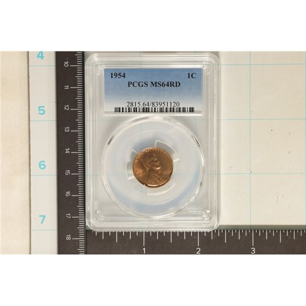1954 LINCOLN WHEAT CENT PCGS MS64RD