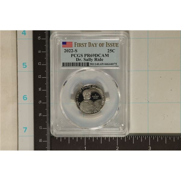 2022-S DR. SALLY RIDE QUARTER PCGS PR69 DCAM