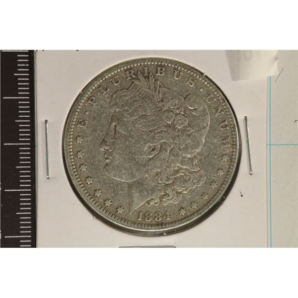 1884 MORGAN SILVER DOLLAR WHIZZED