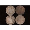 1853, 75, 76 & 1888 SILVER SEATED LIBERTY DIMES