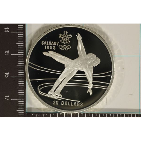1987 CANADA SILVER PF $20 CALGARY OLYMPIC FIGURE