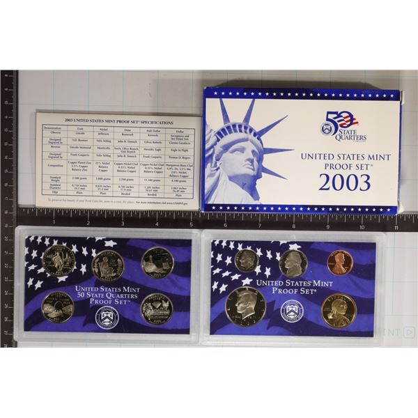 2003 US PROOF SET (WITH BOX) AND PAPERWORK