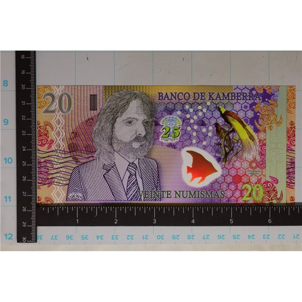 2013 POLYMER CU COLORIZED 20 NUMISMAS OF KAMBERRA