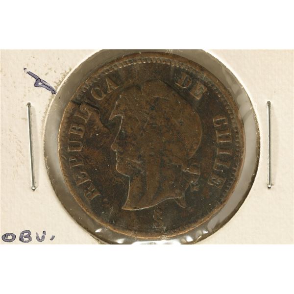 ERROR 1898 CHILE COPPER 2 1/2 CENTAVOS OBVERSE